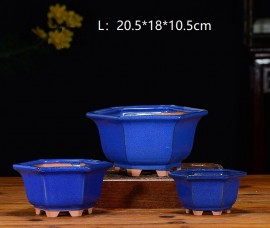 Ghiveci bonsai ceramica smaltuita verde/albastru Nr.12